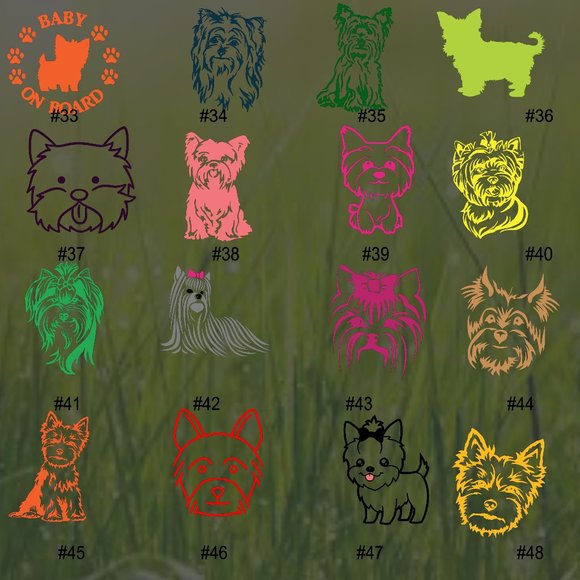 3-4" YORKIE VINYL DECAL - Picture 3 of 13